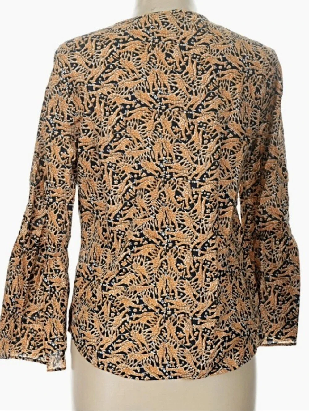 J. CREW x DRAKES OF LONDON 🦒 Cotton Safari Blouse in GIRAFFE🦒 Sz 10 ⚜️ LN/EUC